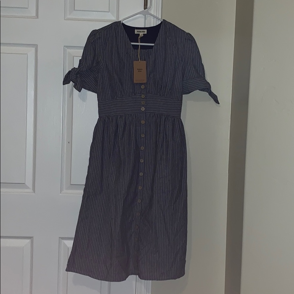 Blue Pinstripe Dress